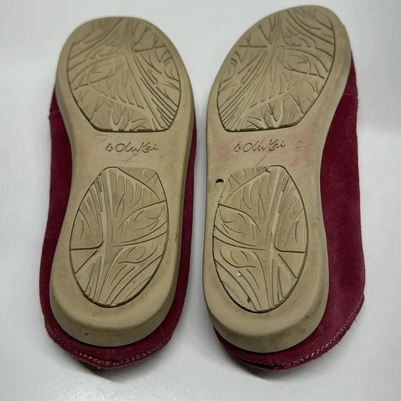 Olukai Nohea Slip On Shoes Loafers Perforated Suede Leather Red Women's Size 8 - Picture 5 of 8
